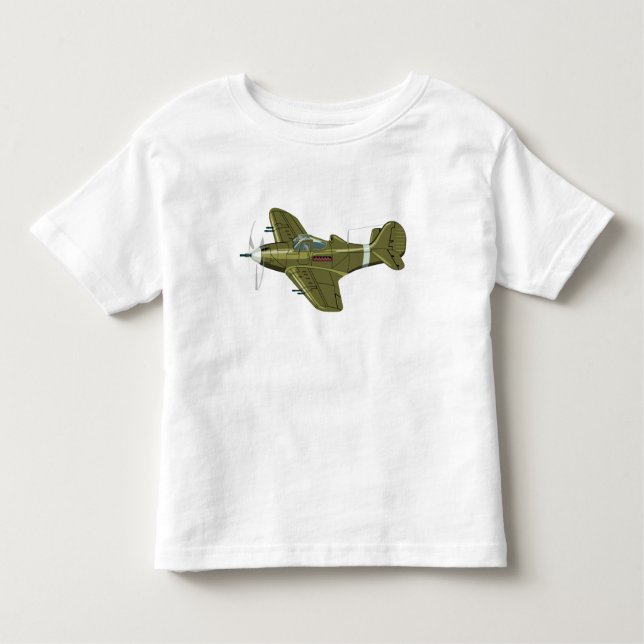 T-shirt Pour Les Tous Petits Avion de chasseur rétro-dessiné (Devant)