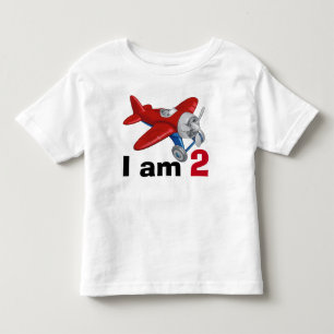 T-shirt Pour Les Tous Petits Avion rouge et bleu Anniversaire 2 ans