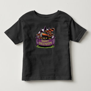 T-shirt Pour Les Tous Petits Avion volant au-dessus de la bannière joyeuse hall