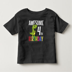 T-shirt Pour Les Tous Petits Awesome 4e anniversaire : Dinosaur Kids Funny Cade