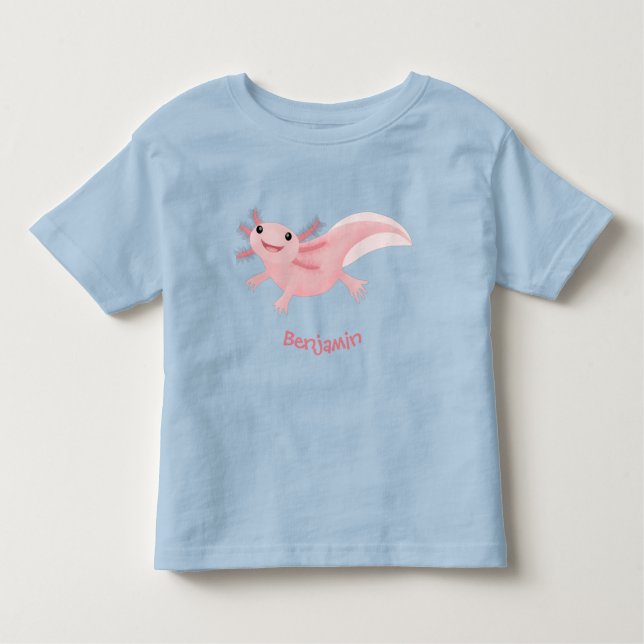 T-shirt Pour Les Tous Petits axolotl rose pâle (Devant)