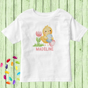 T-shirt Pour Les Tous Petits Baby Pâques poussin avec oeufs Personnalisé