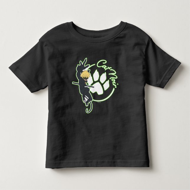 T-shirt Pour Les Tous Petits Badge Chat Noir (Devant)
