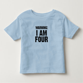 T-shirt Pour Les Tous Petits Badine la chemise - "avertissant : J'AI QUATRE ANS