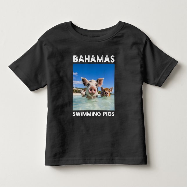 T-shirt Pour Les Tous Petits Bahamas Pigs de natation Exuma (Devant)