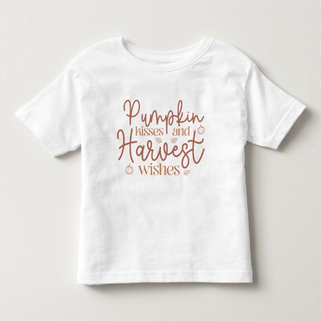 T-shirt Pour Les Tous Petits Baisers citrouilles et souhaits de récolte (Devant)