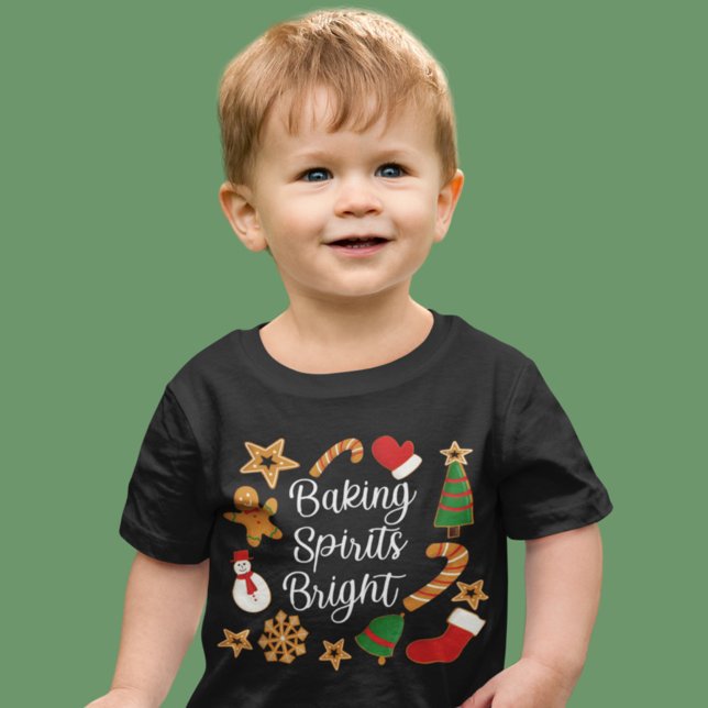 T-shirt Pour Les Tous Petits Baking Spirits Bright Gingerbread Noël Cookie (Créateur téléchargé)