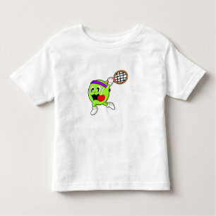 T-shirt Pour Les Tous Petits Bal de tennis avec raquette de tennis