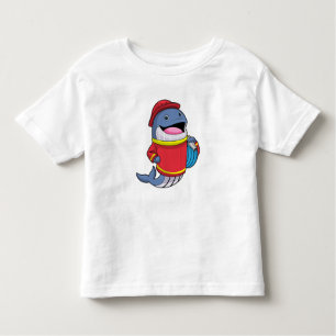 T-shirt Pour Les Tous Petits Baleine comme pompier avec tuyau