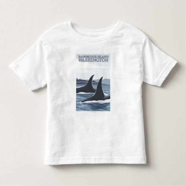 T-shirt Pour Les Tous Petits Baleines #1 - île de Bainbridge, Washington (Devant)