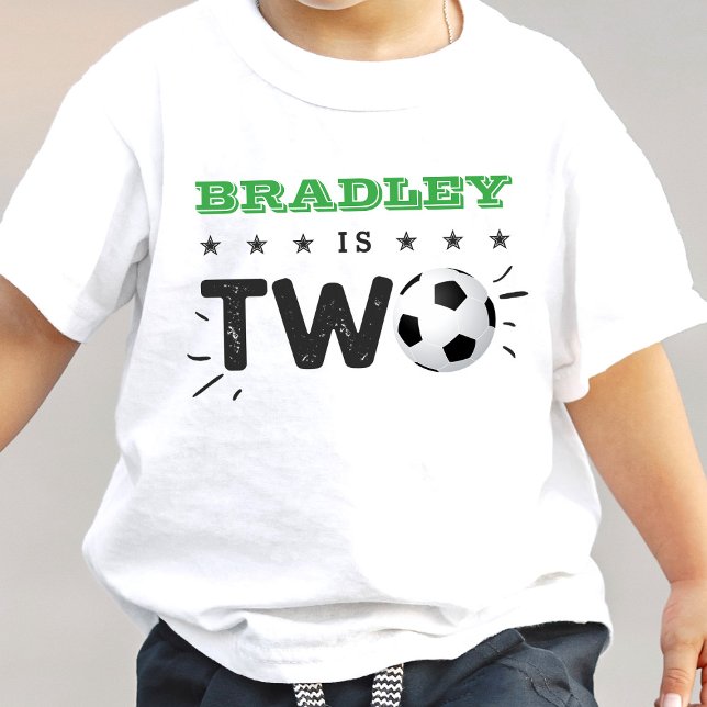 T-shirt Pour Les Tous Petits Balle de soccer étoile 2e anniversaire (Créateur téléchargé)