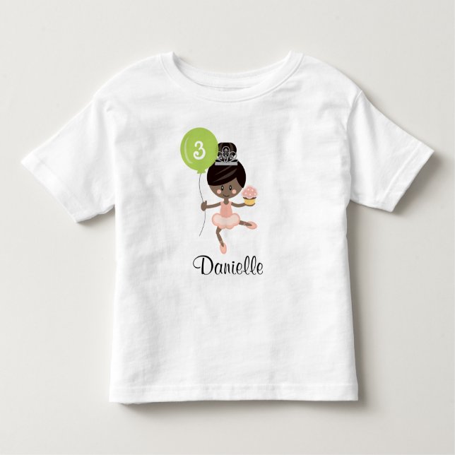 T-shirt Pour Les Tous Petits Ballerina Anniversaire bébé chemise Africaine Am (Devant)