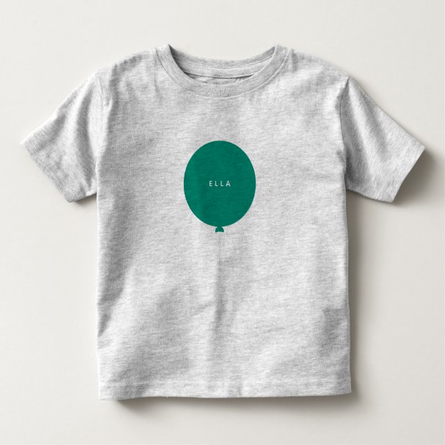 T-shirt Pour Les Tous Petits Balloon moderne | Nom Unisex Scandinave Vert (Devant)