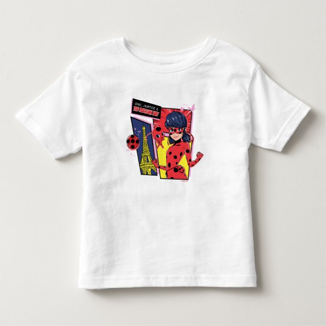 T-shirt Pour Les Tous Petits Bande dessinée Miraculaire Ladybug Parisienne (Devant)