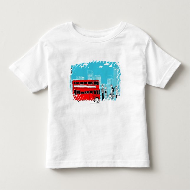 T-shirt Pour Les Tous Petits Banlieusards attendant à l'arrêt d'autobus (Devant)