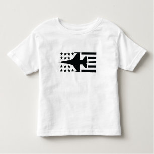 T-shirt Pour Les Tous Petits Bannière étoilée de noir d'avion de chasse de la