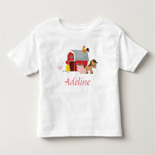 T-shirt Pour Les Tous Petits Barnyard Animaux Filles Ruffle Chemise