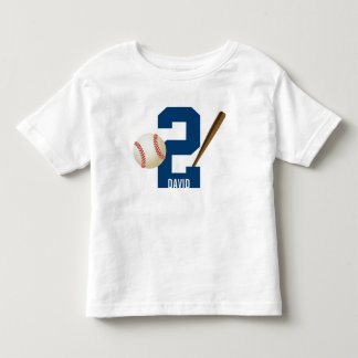 T-shirt Pour Les Tous Petits Baseball Boy All Star Custom Name 2nd Birthday