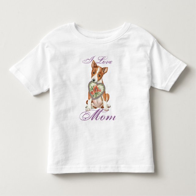 T-shirt Pour Les Tous Petits Basenji Heart Mom (Devant)