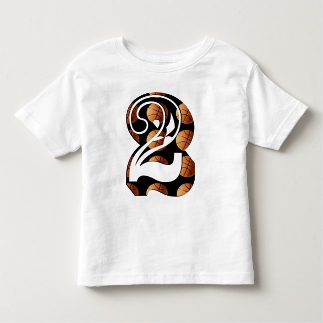 T-shirt Pour Les Tous Petits Basket-ball numéro deux, logo photo, (Devant)