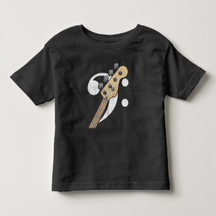 T-shirt Pour Les Tous Petits Bass Clef Guitar Lecteur de basse