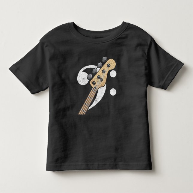 T-shirt Pour Les Tous Petits Bass Clef Guitar Lecteur de basse (Devant)