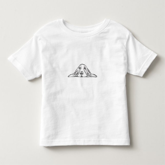 T-shirt Pour Les Tous Petits basset blanc (Devant)