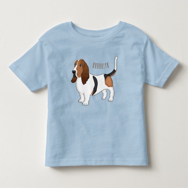 T-shirt Pour Les Tous Petits Basset hound dessin de chien (Devant)