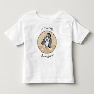T-shirt Pour Les Tous Petits Basset Hound Peinture Chiot - Art Chien original