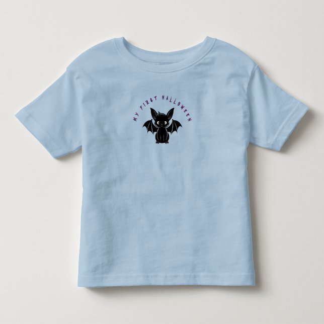 T-shirt Pour Les Tous Petits Bat d'Halloween mignonne (Devant)