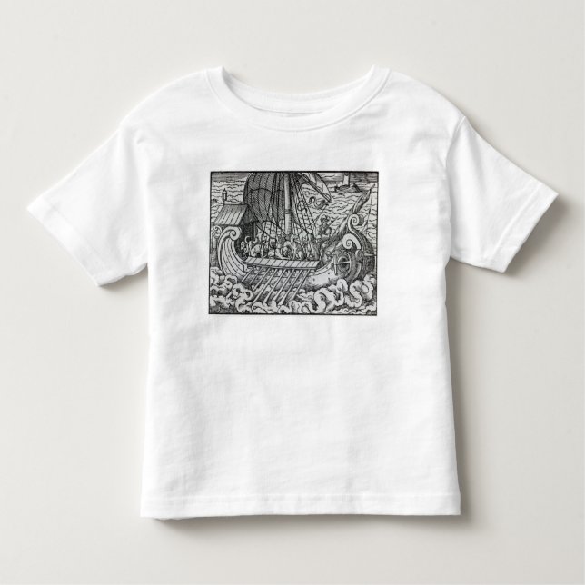 T-shirt Pour Les Tous Petits Bateau de Viking (Devant)