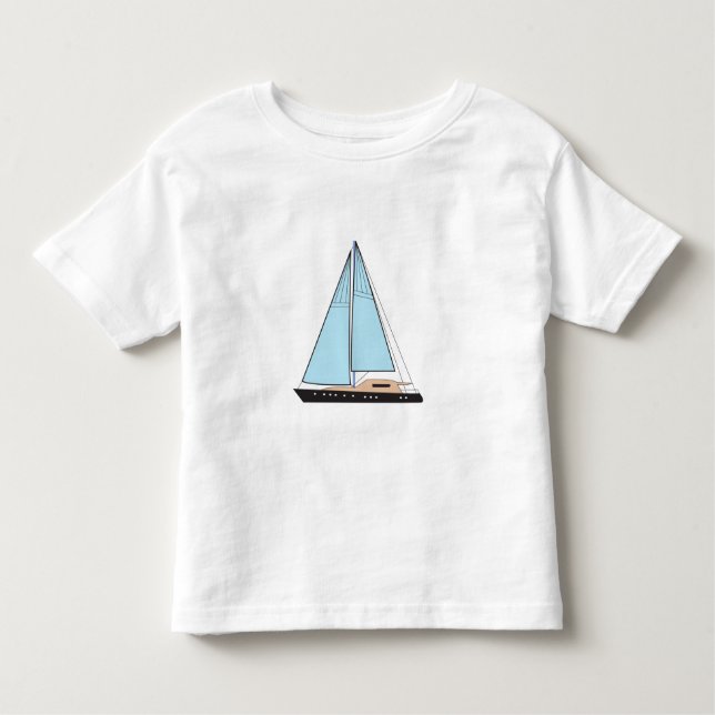 T-shirt Pour Les Tous Petits Bateau De Voilier De Luxe (Devant)