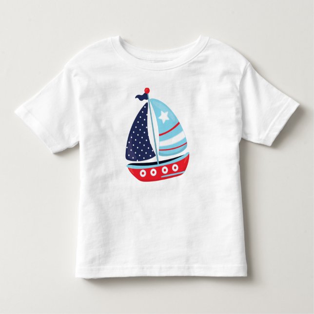 T-shirt Pour Les Tous Petits Bateau, Voile, Voile, Bateau, Bateau, Bateau, Voil (Devant)
