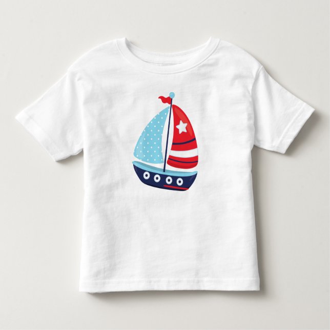 T-shirt Pour Les Tous Petits Bateau, Voile, Voile, Voile, Bateau, Bateau, Batea (Devant)