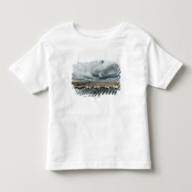 T-shirt Pour Les Tous Petits Bateaux dans un port (Devant)
