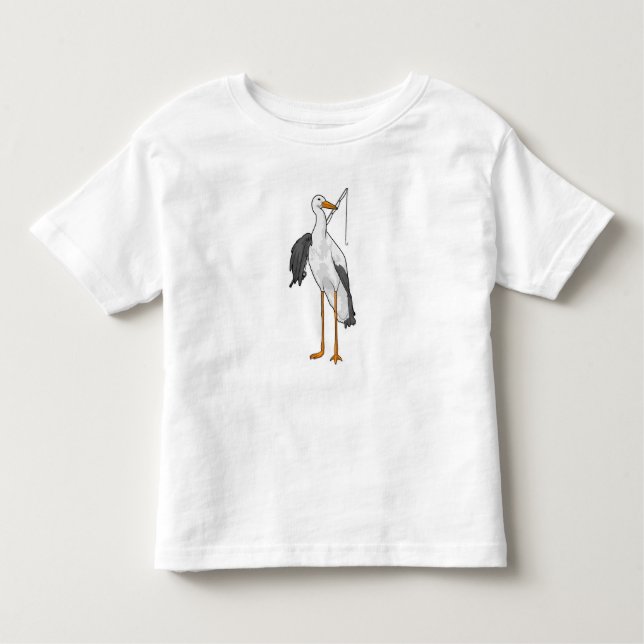 T-shirt Pour Les Tous Petits Batterie de pêche à la cigogne (Devant)