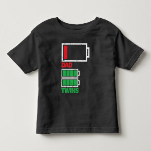 T-shirt Pour Les Tous Petits Batterie de père d'idée de cadeau de jumeaux vid