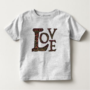 T-shirt Pour Les Tous Petits Beau LOVE WordArt - Diffuser l'amour et la compass