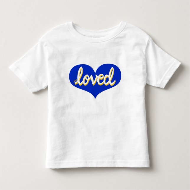 T-shirt Pour Les Tous Petits BEAUCOUP AIMÉ - coeur d'amour bleu - Garçon/fille (Devant)