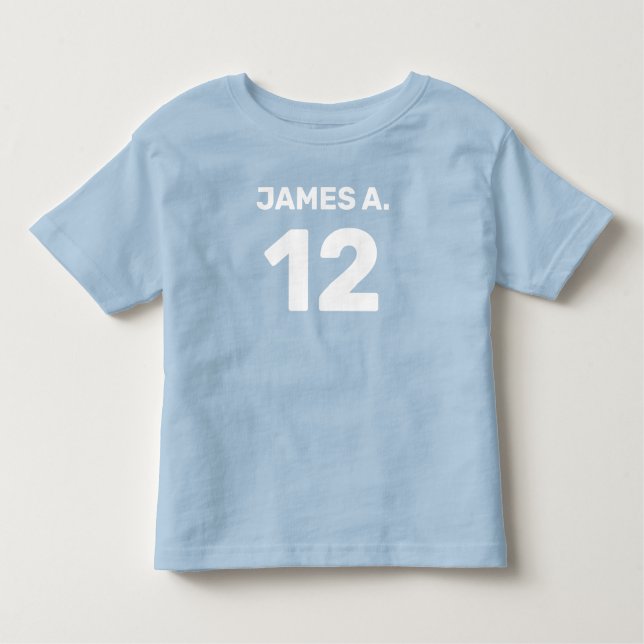 T-shirt Pour Les Tous Petits Bébé bleu personnalisable (motif recto & verso) en (Devant)