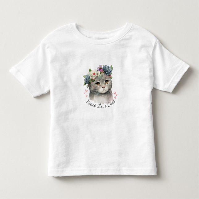 T-shirt Pour Les Tous Petits Bébé de chat (Devant)