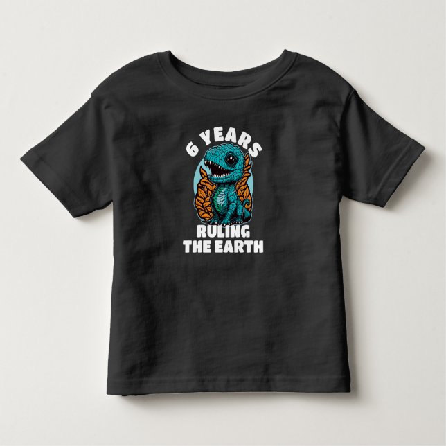 T-shirt Pour Les Tous Petits Bébé Dinosaur 6 Anniversaire (Devant)