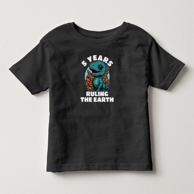 T-shirt Pour Les Tous Petits Bébé Dinosaure 5 Anniversaire (Devant)