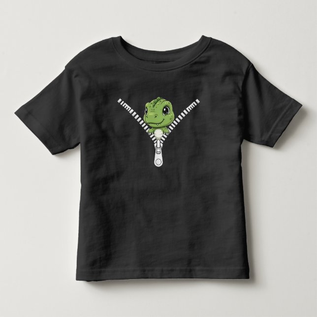 T-shirt Pour Les Tous Petits Bébé dinosaure mignon Coup d'oeil  (Devant)