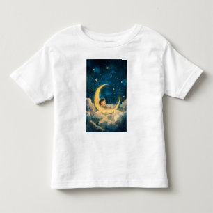 T-shirt Pour Les Tous Petits Bébé dormant sur la Lune