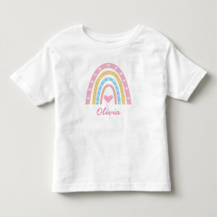 T-shirt Pour Les Tous Petits Bébé fille arc-en-ciel bohème pastel personnalisé