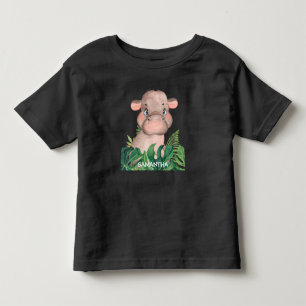 T-shirt Pour Les Tous Petits Bébé Hippopotame Faune Mignon 