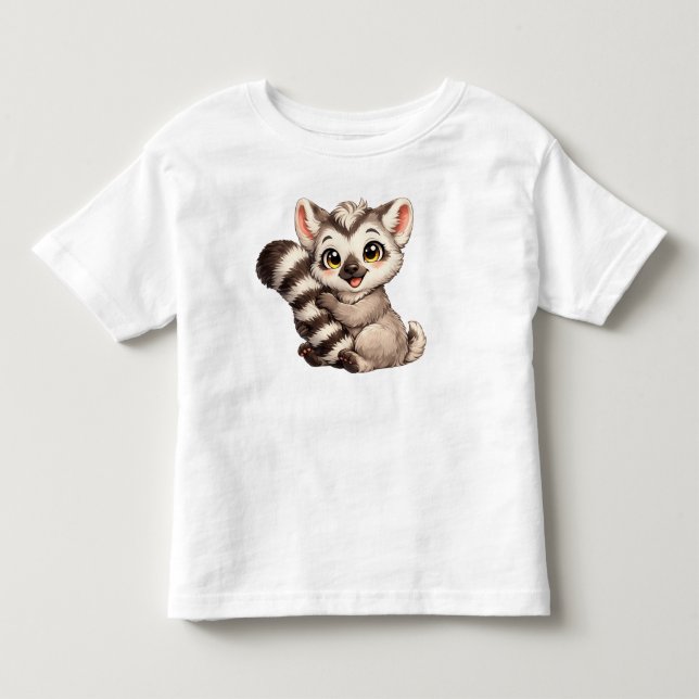 T-shirt Pour Les Tous Petits Bébé Lémurien Adorable (Devant)