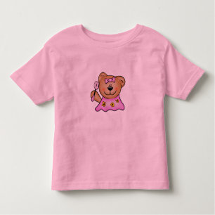 T-shirt Pour Les Tous Petits Bébé mignonne Fille Teddy Ours en rose