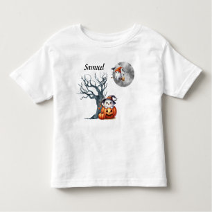 T-shirt Pour Les Tous Petits Bébé mou Fantômes Halloween Scène - Monogramme
